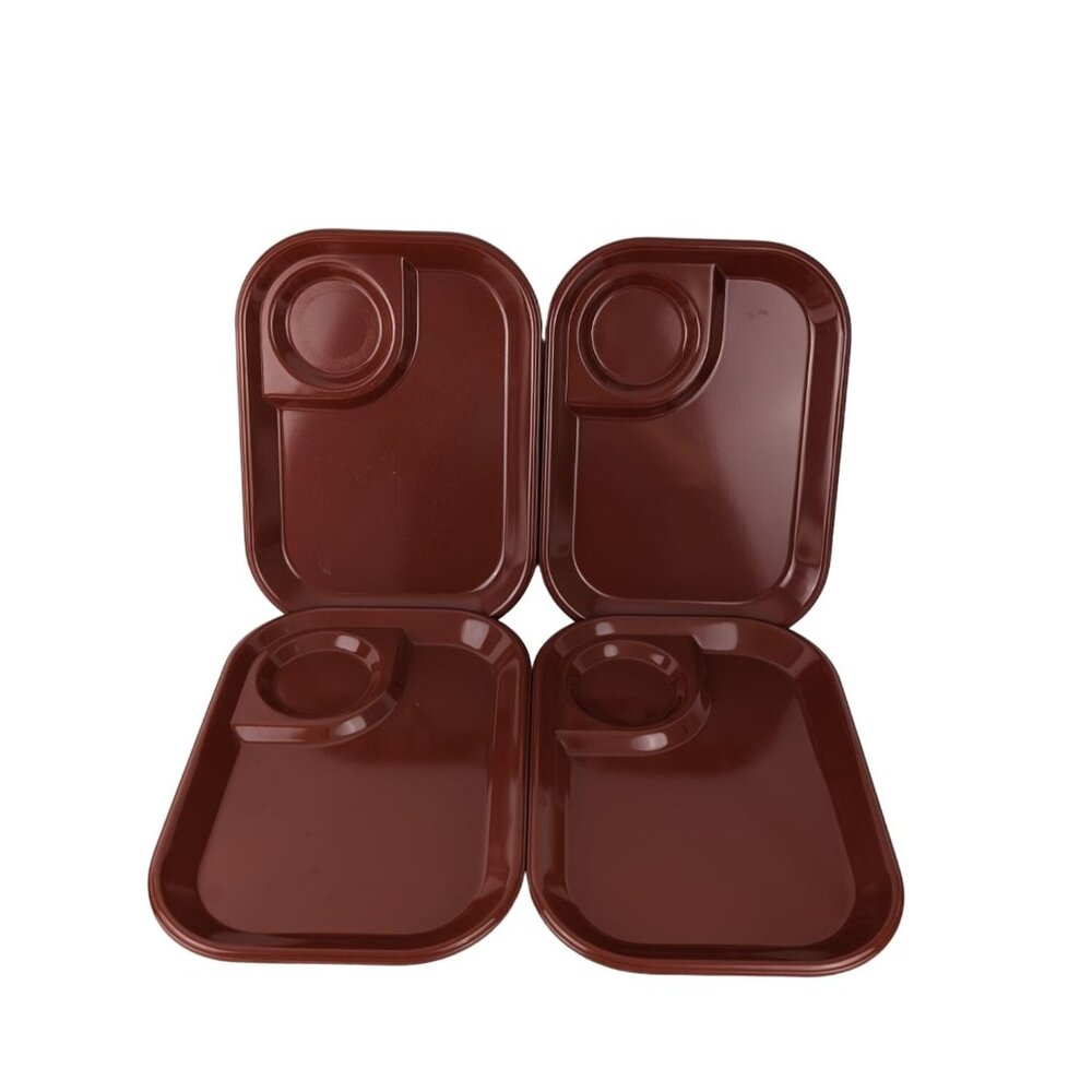 Rubbermaid Lunch Tray #3850 Brown Melamine 11.5 x 8.5" Vintage‎ Lot of 4
